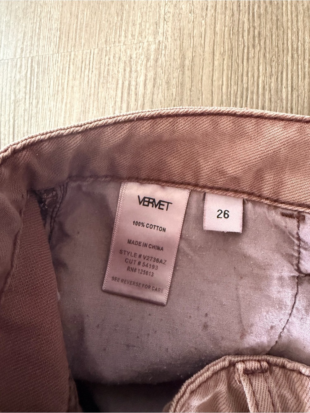 NWT Vervet Leslie 90s Vintage Flare Distressed Pink Wide Leg Jeans Size 26 - Picture 5 of 10